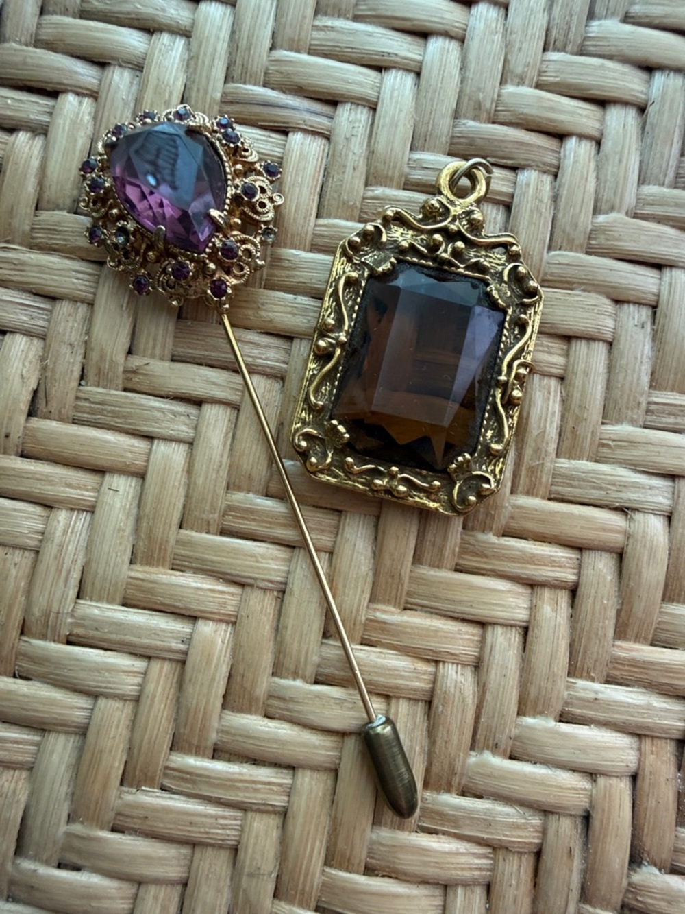 FLORENZA VTG Set -2 pin brooch & pendant
